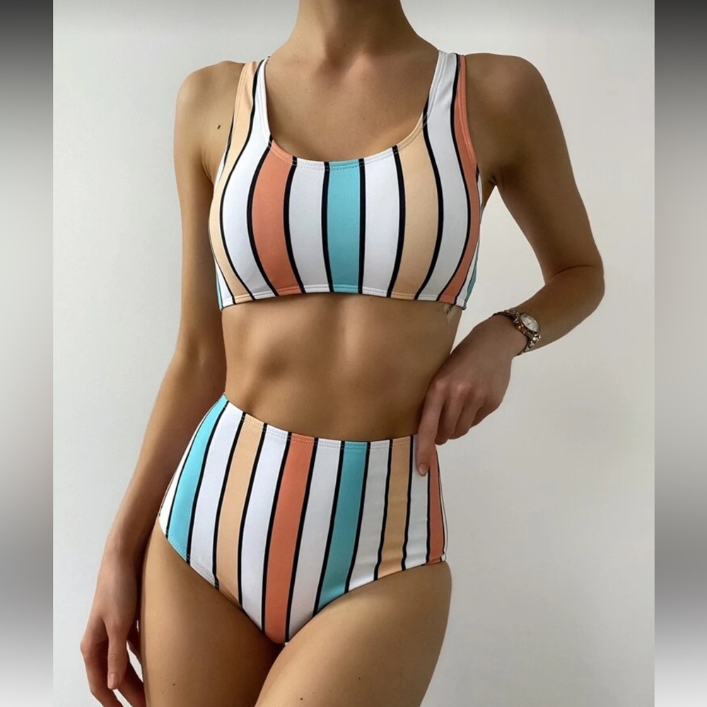 SHEIN Colorful Striped Bikini Set